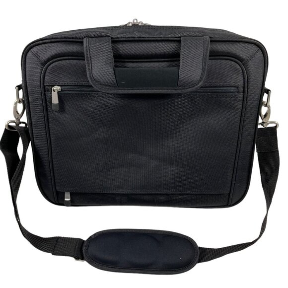 DELL Laptop Computer Carrying Case Black Silver Color Hardware W/ Shoulder Strap - Picture 2 of 9